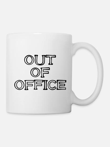OUT OF OFFICE Schriftzug handgezeichnet - Tasse - Weiß