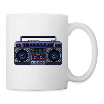 Pixel-Art Ghetto Blaster - Tasse - Weiß - Rechts