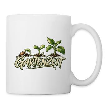 Gartenliebe Line Art Geschenk für Gärtner - Tasse - Weiß - Rechts