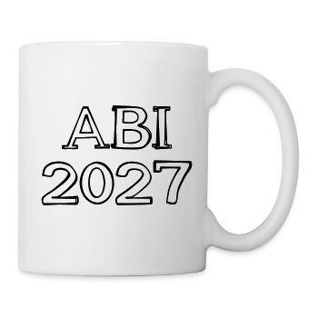 Abi 2027 Schriftzug handgezeichnet - Tasse - Weiß - Rechts