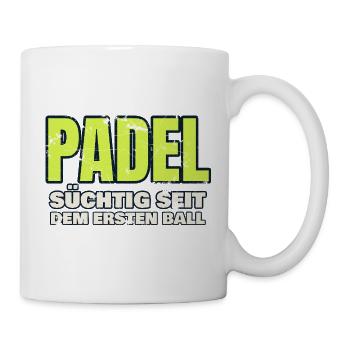 Padel - süchtig seit dem ersten Ball - Vintage - Tasse - Weiß - Rechts