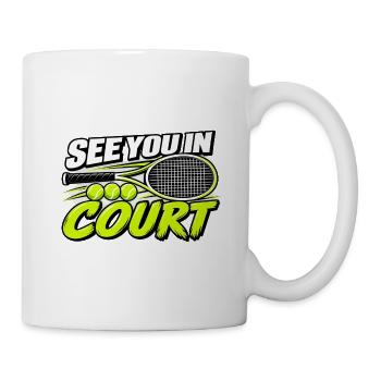 Lustiges Tennis Wir sehen uns auf dem Feld Spieler-Liebhaberkunst - Tasse - Weiß - Rechts