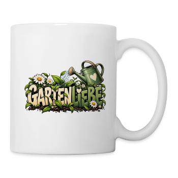 Gartenliebe mit Herz Liebevolle Geschenkidee  - Tasse - Weiß - Rechts