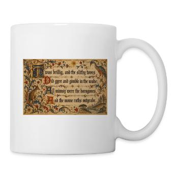 Mittelalterlicher Illumined Jabberwocky - Tasse - Weiß - Rechts