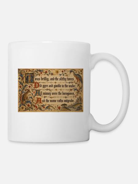 Mittelalterlicher Illumined Jabberwocky - Tasse - Weiß