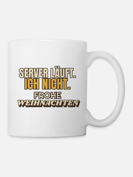 Server läuft. Ich nicht. Frohe Weihnachten - IT - Tasse - Weiß