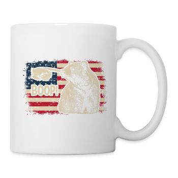Funny Bear Boop The Snoot American Flag Patriotic - Tasse - Weiß - Rechts