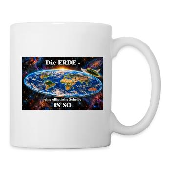 Die Erde -  elliptische Scheibe - Tasse - Weiß - Rechts