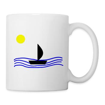 Mit dem Boot auf dem Meer - Tasse - Weiß - Rechts