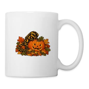 Salamander am Kürbis - Tasse - Weiß - Rechts