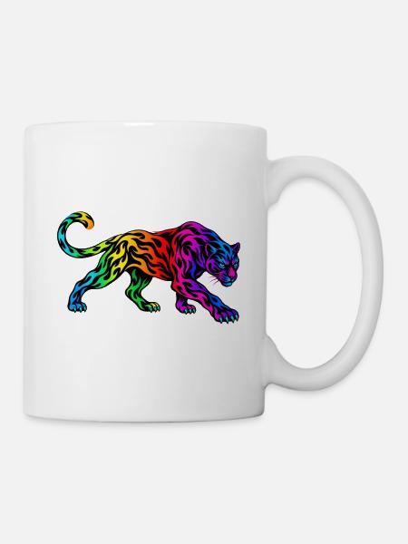 Stammes-Regenbogenpanther - Tasse - Weiß