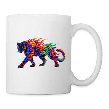 Regenbogen-Brennende Panther - Tasse - Weiß - Rechts