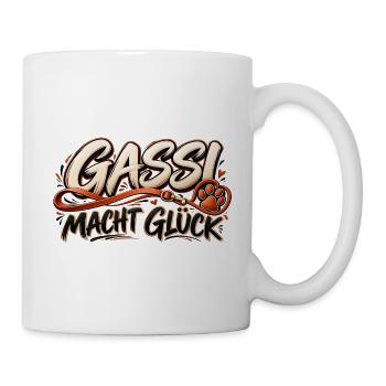 Hundeliebe Gassizeit Geschenk für Hundehalter - Tasse - Weiß - Rechts