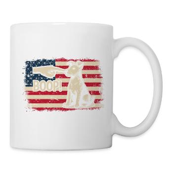 Funny Dog Boop The Snoot American Flag Patriotic - Tasse - Weiß - Rechts
