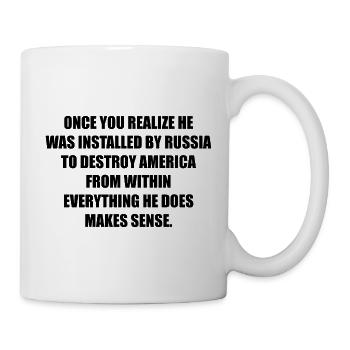 HE IS A PUTINS BlTCH - Tasse - Weiß - Rechts