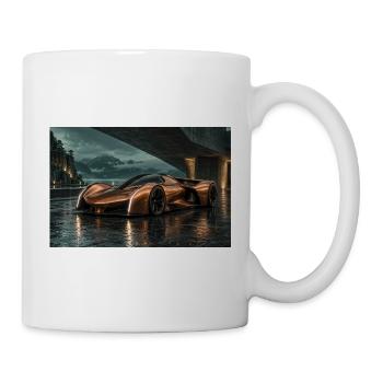 Kupferfarbener Concept Car bei Nacht - Tasse - Weiß - Rechts