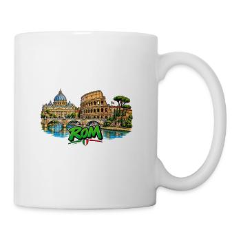 Römische Skyline Neonprint - Tasse - Weiß - Rechts