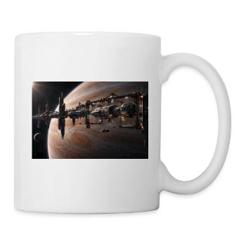 Orbitalwerft über einem Gasriesen - Tasse - Weiß - Rechts