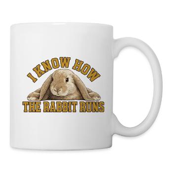 I Know How The Rabbit Runs – Kaninchen Vintage - Tasse - Weiß - Rechts