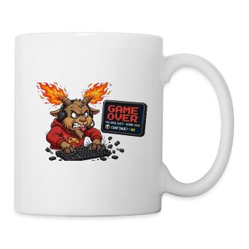Feuer Ziege Rage Quit - Gamer Ziege Game Over  - Tasse - Weiß - Rechts