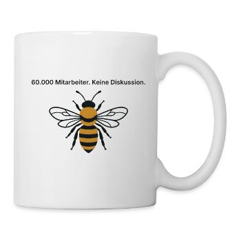 60.000 Mitarbeiter. Keine Diskussion. - Imker - Tasse - Weiß - Rechts