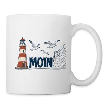Moin am Leuchtturm - Tasse - Weiß - Rechts