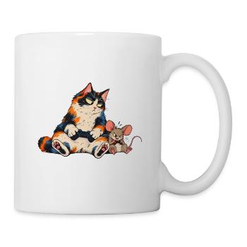 Katze und Maus beim Gaming - Tasse - Weiß - Rechts