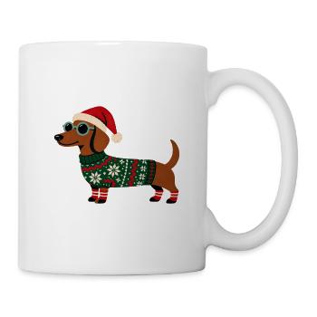 Weihnachtsdackel - Tasse - Weiß - Rechts