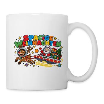 Spacige Weihnachten Astronaut Santa - Tasse - Weiß - Rechts
