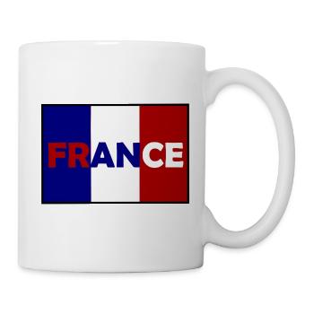 Französische Flagge Typo-Design - Tasse - Weiß - Rechts