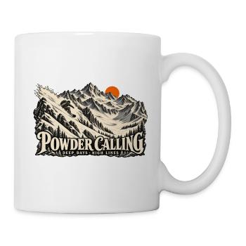 Powder Calling – Snowboard Freeride - Tasse - Weiß - Rechts