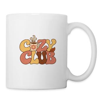Cozy Club Retro Kaffee-Motiv - Tasse - Weiß - Rechts