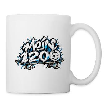 Moin Graffiti Skateboard Splash - Tasse - Weiß - Rechts