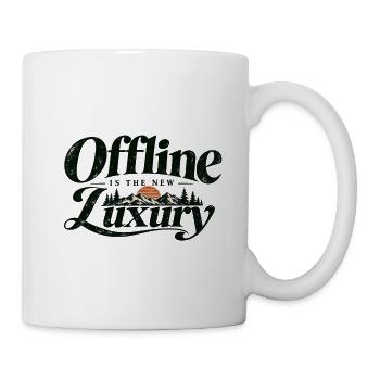 Offline Is the New Luxury – Vintage Outdoor - Tasse - Weiß - Rechts