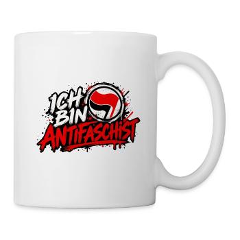 Ich bin Antifaschist Flaggen-Statement - Tasse - Weiß - Rechts
