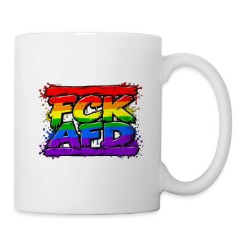 Regenbogen Graffiti AFD Widerstand - Tasse - Weiß - Rechts