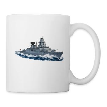 Fregatte Hessen F221 in schneller Fahrt – personal - Tasse - Weiß - Rechts