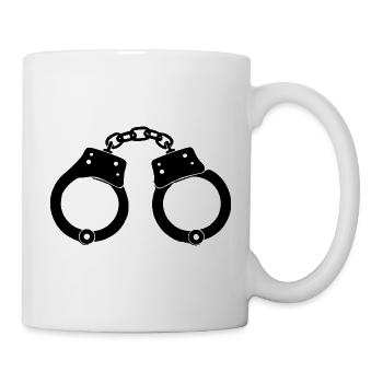 Handschellen Geschenk Weihnachten - Tasse - Weiß - Rechts