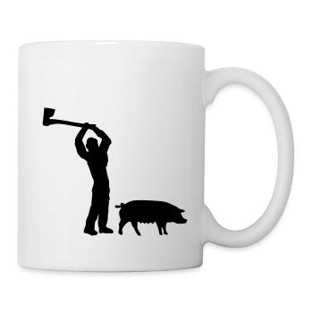 h1n1 metzger - Tasse - Weiß - Rechts