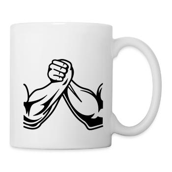 Armwrestling arms 01 - Mug - white - Right