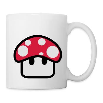 champignon,dessin,geek,jeux vidéo - Mug blanc - blanc - Droite