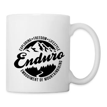 Enduro Mountainbiking - Tasse - Weiß - Rechts