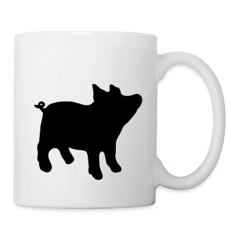 schwein - Tasse - Weiß - Rechts