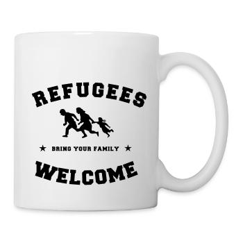 refugees welcome - Tasse - Weiß - Rechts