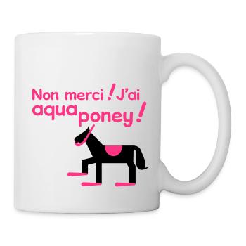 Aqua Poney - Mug blanc - blanc - Droite