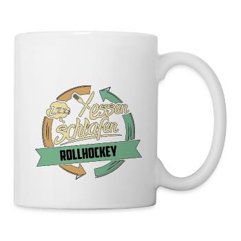 Sport Design Rollhockey RAHMENLOS Geschenk Hobby - Tasse - Weiß - Rechts