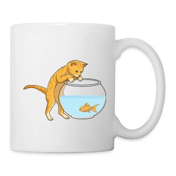 Cat Ginger Fish Bowl - Mug - white - Right