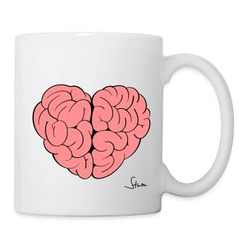 Herz und Hirn - Tasse - Weiß - Rechts
