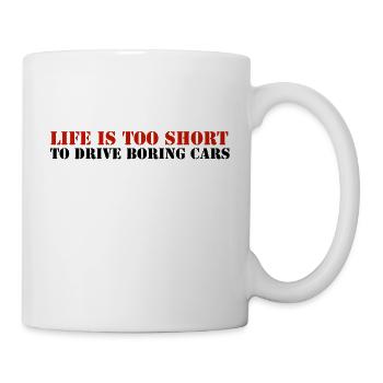STENCIL_LIFE_IS_TOO_SHORT - Mugg - vit - Höger