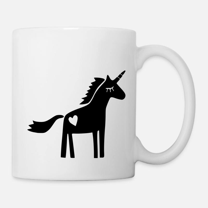 Einhorn Scherenschnitt - Tasse - Weiß